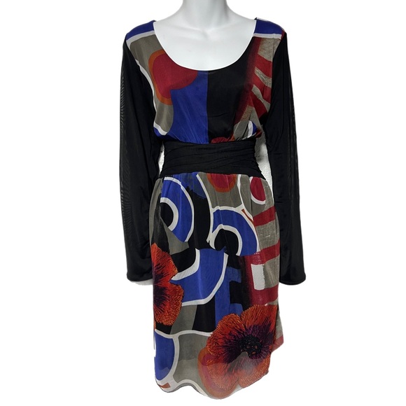 Desigual Dresses & Skirts - Desigual by Christian LaCroix Artsy Art to Wear Sheer Layered Shift Dress XL